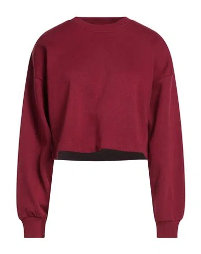 Jjxx By Jack & Jones Woman Sweatshirt Burgundy Size L Cotton, Polyester In Red