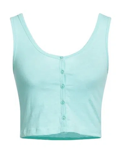Jjxx By Jack & Jones Woman Top Turquoise Size S Cotton, Elastane In Blue