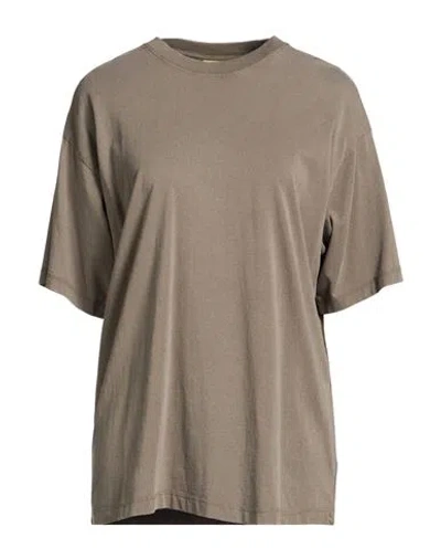 Jjxx By Jack & Jones Woman T-shirt Taupe Size M Organic Cotton In Gray