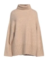 Jjxx By Jack & Jones Woman Turtleneck Beige Size L Recycled Polyester, Acrylic, Wool, Elastane