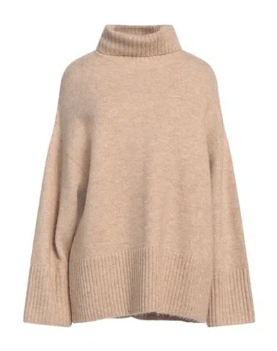 Jjxx By Jack & Jones Woman Turtleneck Beige Size L Recycled Polyester, Acrylic, Wool, Elastane