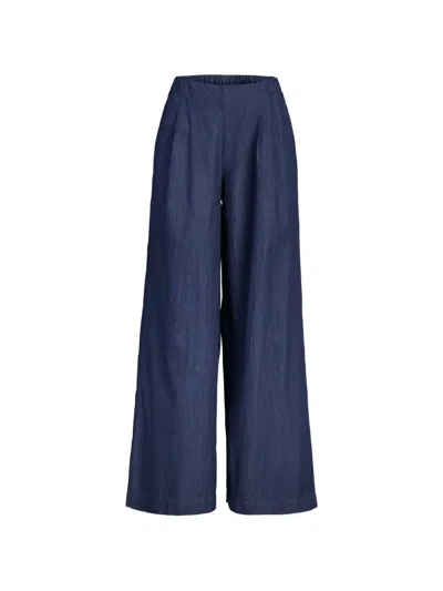Jjxx Pleated Wide-leg Trousers In Blue