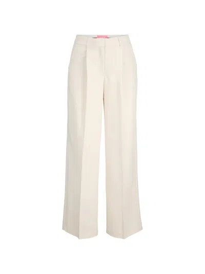 Jjxx Pleated Wide-leg Trousers In White