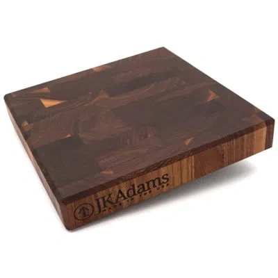 Jk Adams Professional Series End Grain Cutting Board, Walnut, 12" X 12" X 2" In Brown