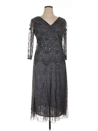 Pre-owned Jkara Cocktail Dress In Gray