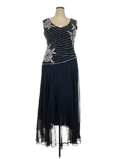 Pre-owned Jkara Cocktail Dress In Silver