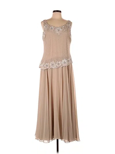 Pre-owned Jkara Cocktail Dress In Tan