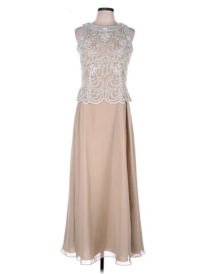 Pre-owned Jkara Cocktail Dress In Tan