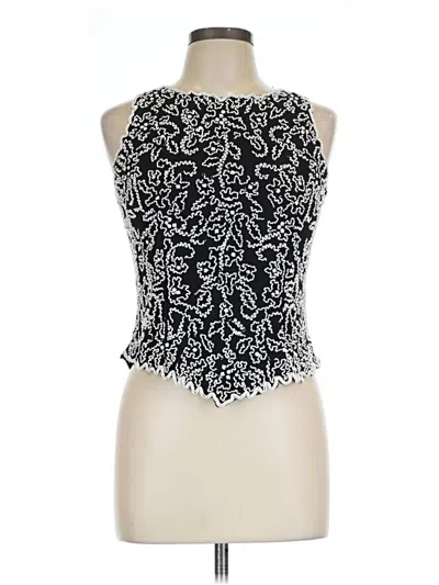 Pre-owned Jkara Sleeveless Blouse In Black
