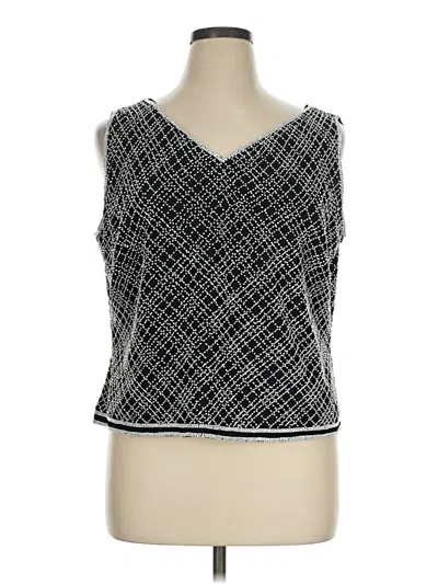 Pre-owned Jkara Sleeveless Top Silver V-neck Tops