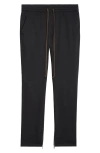 Jkeefer Marginal Moto Stretch Cotton Gabardine Pants In Black