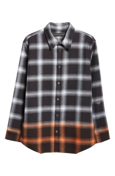 Jkeefer Plaid Cotton Flannel Button-up Shirt In Black