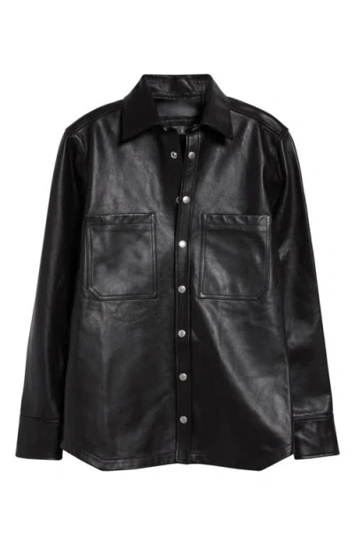 Jkeefer Stabb Leather Shirt Jacket In Black