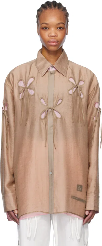 J.kim Beige & Pink Anton Belinskiy Edition Organza Petal Shirt In Biege/pink
