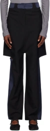 J.kim Black & Navy Lazzat Classic Trousers In Black/blue