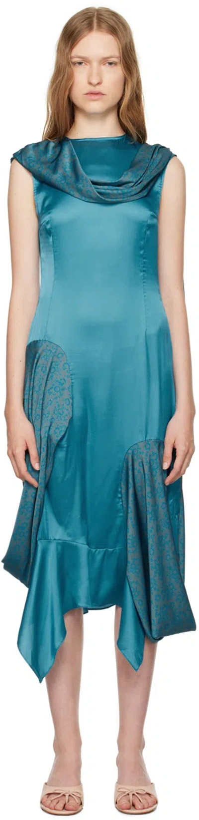 J.kim Blue Basque Vaza Midi Dress In Turquoise