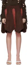 J.kim Brown Porcelain Figurine Midi Skirt In Brown/burgundy