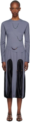J.kim Gray Amulets Midi Dress In Dark Grey/black
