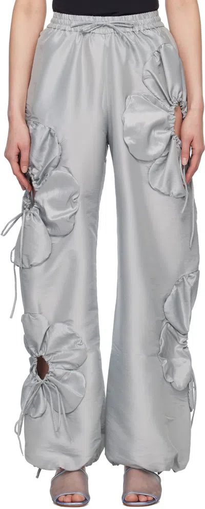 J.kim Gray Flower Lounge Pants In Silver