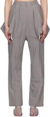 Shop J.kim Gray Lazzat Sculptural Trousers In Stone Gray