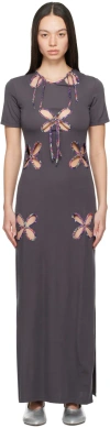 J.kim Gray Petal Maxi Dress In Dark Grey