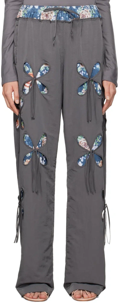 J.kim Gray Petal Track Pants In Grey