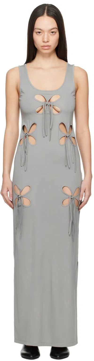 J.kim Gray Staple Petal Maxi Dress In Grey
