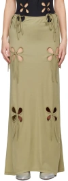 J.kim Khaki Petal Maxi Skirt In Pistachio