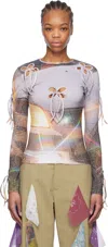 J.kim Multicolor Flashing Light Petal Long Sleeve T-shirt In Multicolor