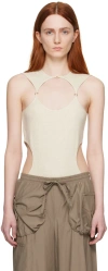 J.kim Off-white Lattice Tank Top In Ivory