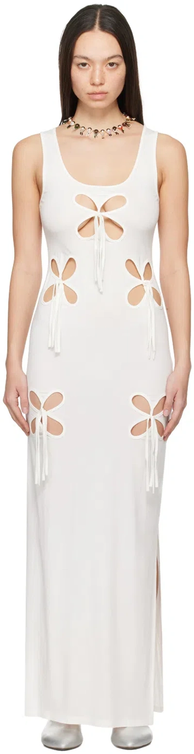 J.kim Off-white Staple Petal Maxi Dress In Ivory