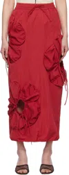 J.kim Red Flower Maxi Skirt In Red