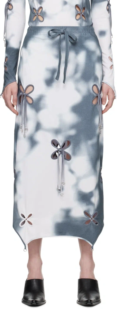 J.kim White & Gray Jester Midi Skirt In White/grey
