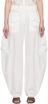 J.kim White Smocked Cargo Pants In White