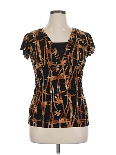 Pre-owned Jkla Short Sleeve Blouse In Brown
