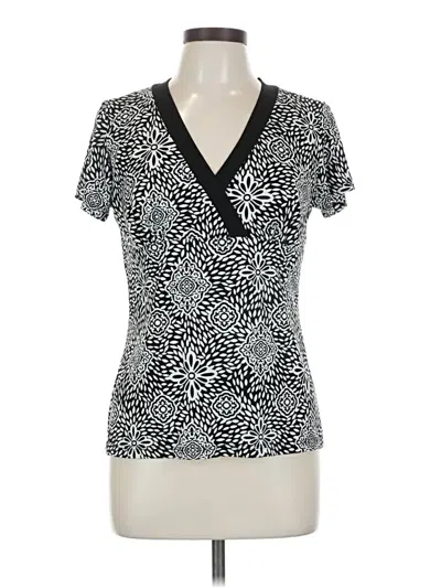 Pre-owned Jkla Short Sleeve Top Black V Neck Tops