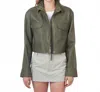 Jkt Nyc Christina Matte Leather Jacket In Jalapeno In Green