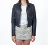 Jkt Nyc Hayden Nailhead Leather Jacket In Black In Black