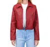 Jkt Nyc Hayden Vintage Waxed Leather Jacket In Red In Red