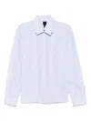 J.l-a.l Palaeo Shirt Shirt In Cyan Cotton In White