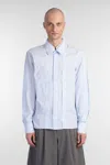 J.l-a.l Palaeo Shirt Shirt In Cyan Cotton In Blue