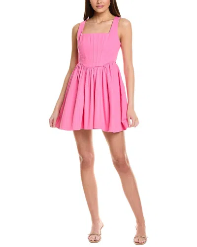 Jl Luxe Corset Denim Twill Mini Dress In Pink