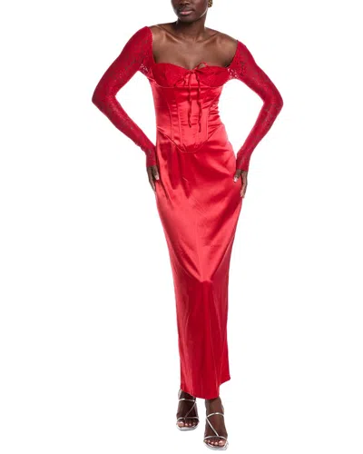 Jl Luxe Corset Maxi Dress In Red