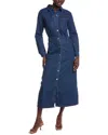 Jl Luxe Denim Maxi Shirtdress In Blue