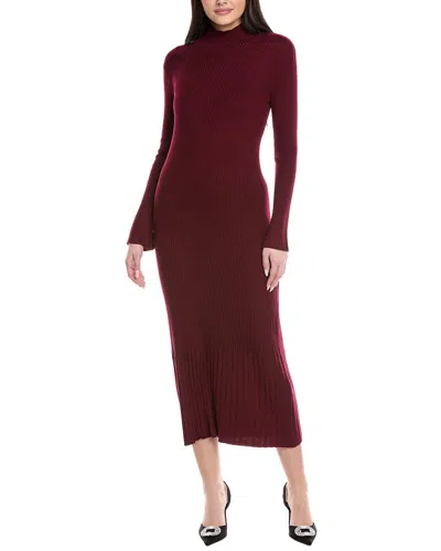 Jl Luxe Knit Midi Dress In Burgundy