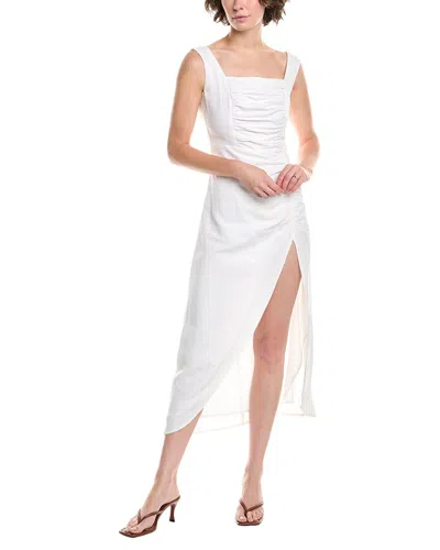 Jl Luxe Linen-blend Maxi Dress In White