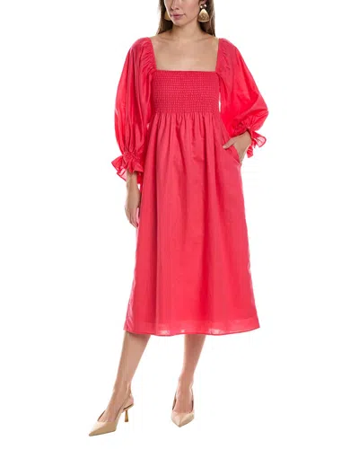 JL LUXE JL LUXE LINEN-BLEND MIDI DRESS