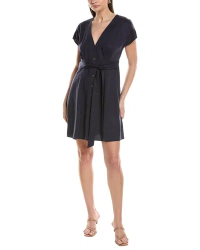Jl Luxe Linen-blend Mini Dress In Blue