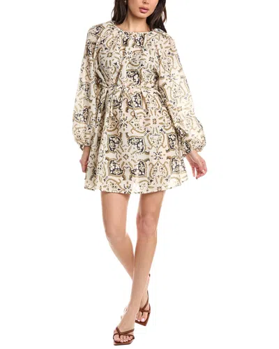 Jl Luxe Long Sleeve Mini Dress In Brown
