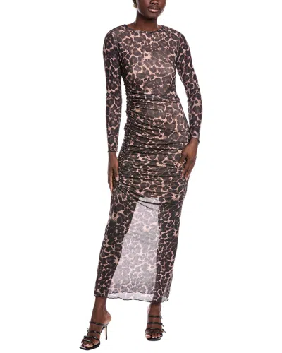 Jl Luxe Mesh Maxi Dress In Brown